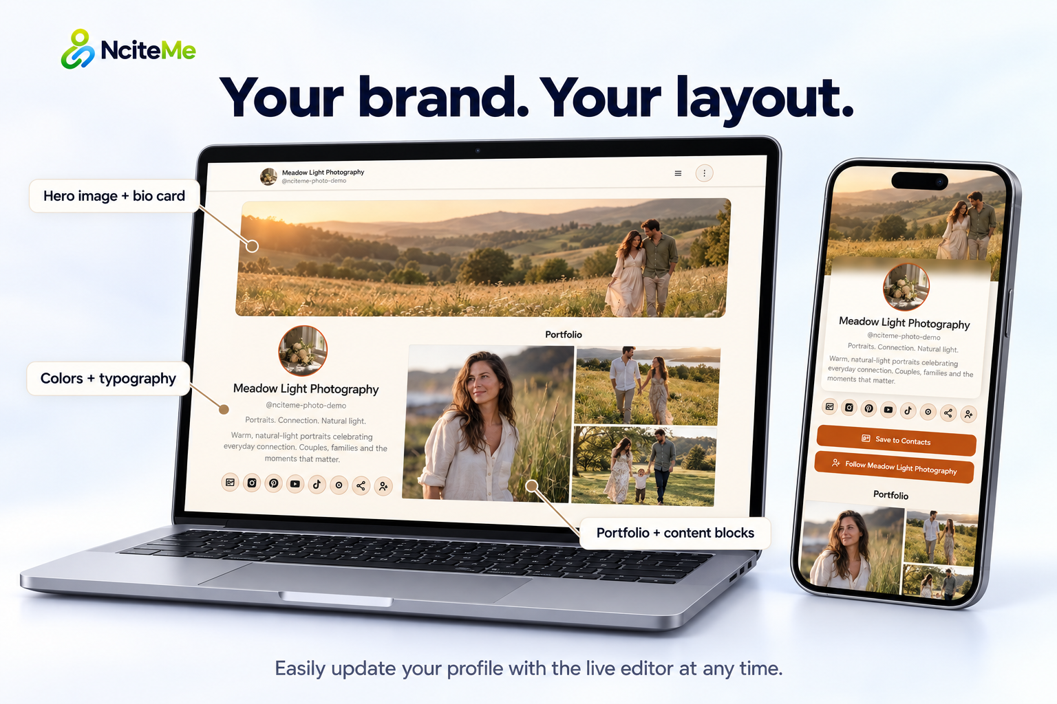 Your brand. Your layout. — NciteMe