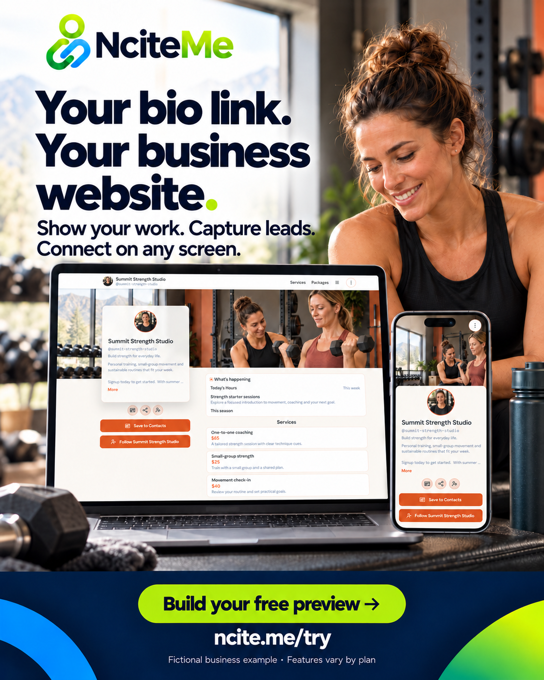 Earlier 07 Bio Link Business Website ad
