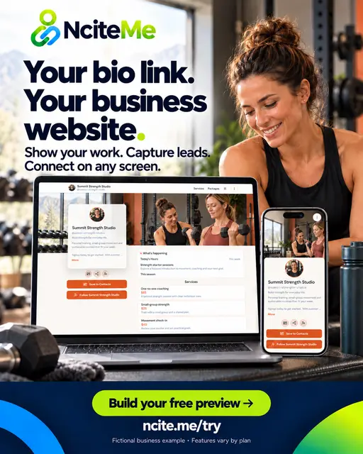 Earlier 07 Bio Link Business Website ad