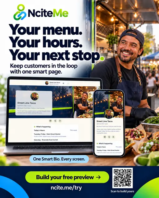 Earlier Finished Food Truck QR ad