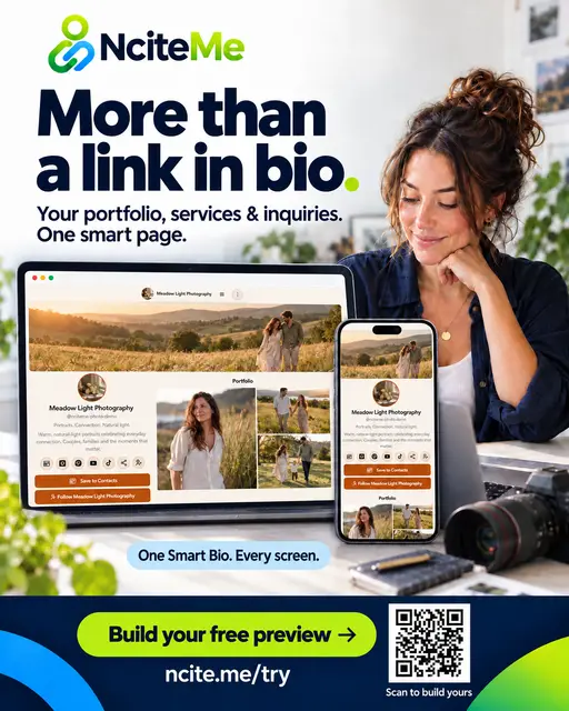 Earlier Finished Photographer QR ad