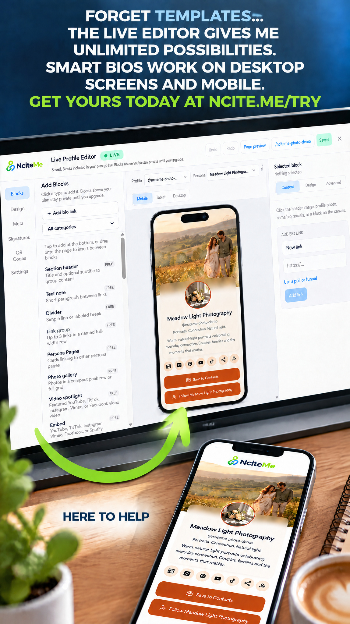 Mako Live Editor Desktop Mobile Design